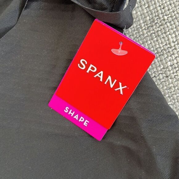 Spanx Black Open Bust Midthigh Bodysuit Size Large - Picture 7 of 10